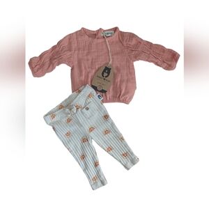 Rabbit & Bear Baby Kids Pink Cream Matching Sun Set 3m